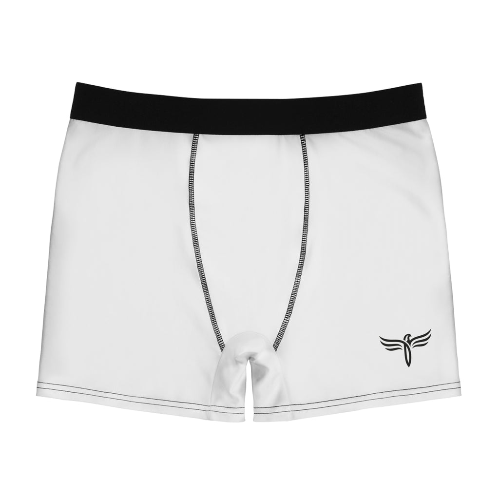 Men's White Boxer Briefs with Minimal Wing Logo - Comfortable Everyday Underwear-TRY Brazil