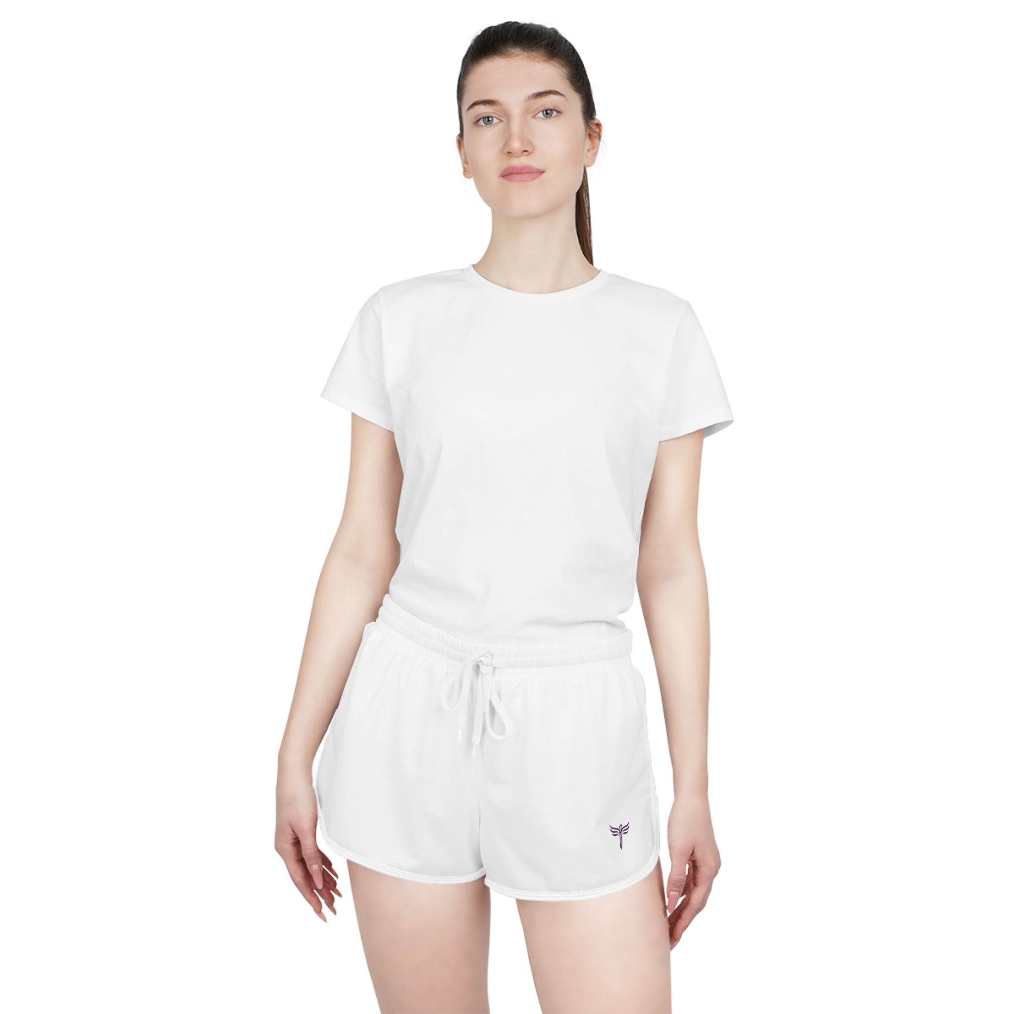 Women’s Relaxed Athletic Shorts — Minimal Dragonfly Embroidery-TRY Brazil