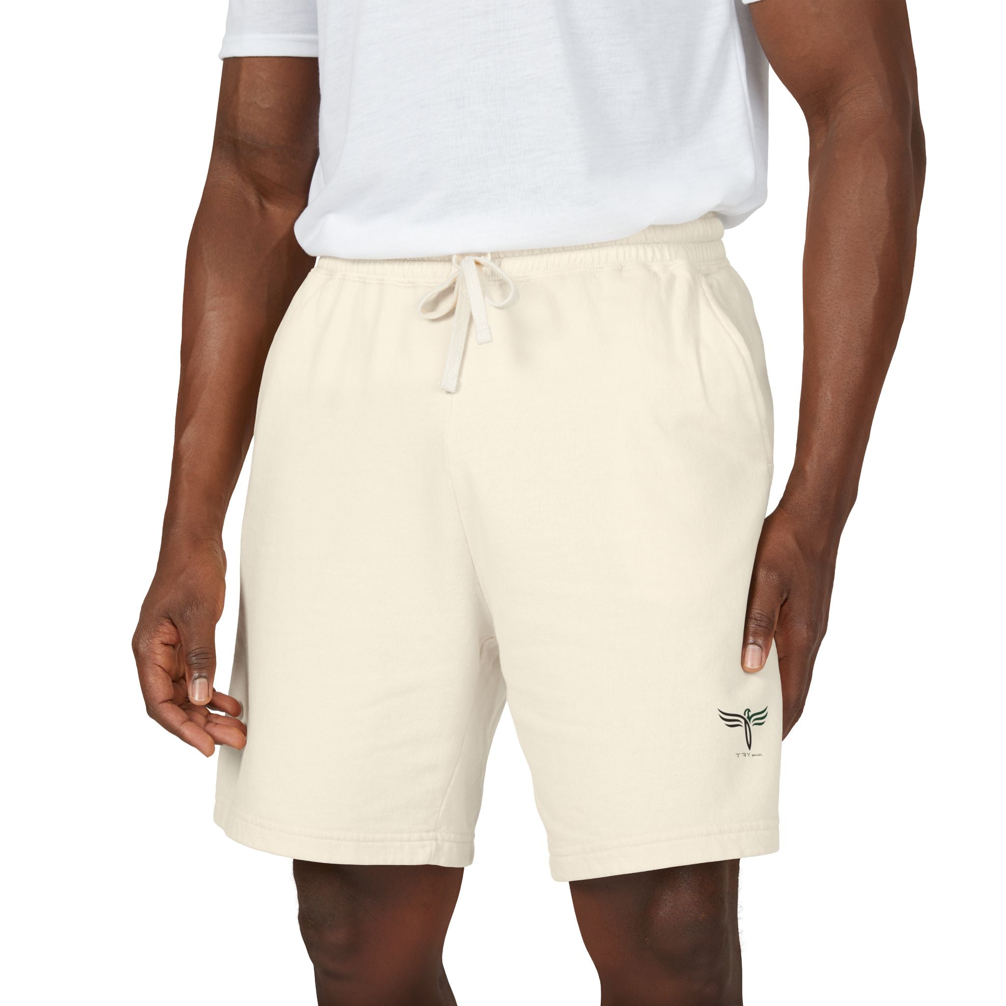 TRY Brazil Lightweight Fleece Sweat Shorts — Minimal Dragonfly Embroidered Lounge Shorts