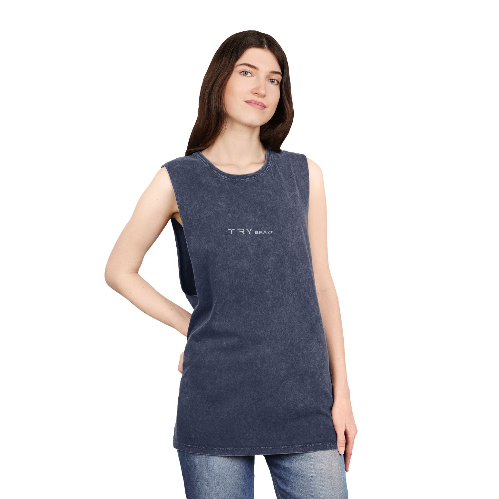Try Harder Stonewash Tank Top-TRY Brazil