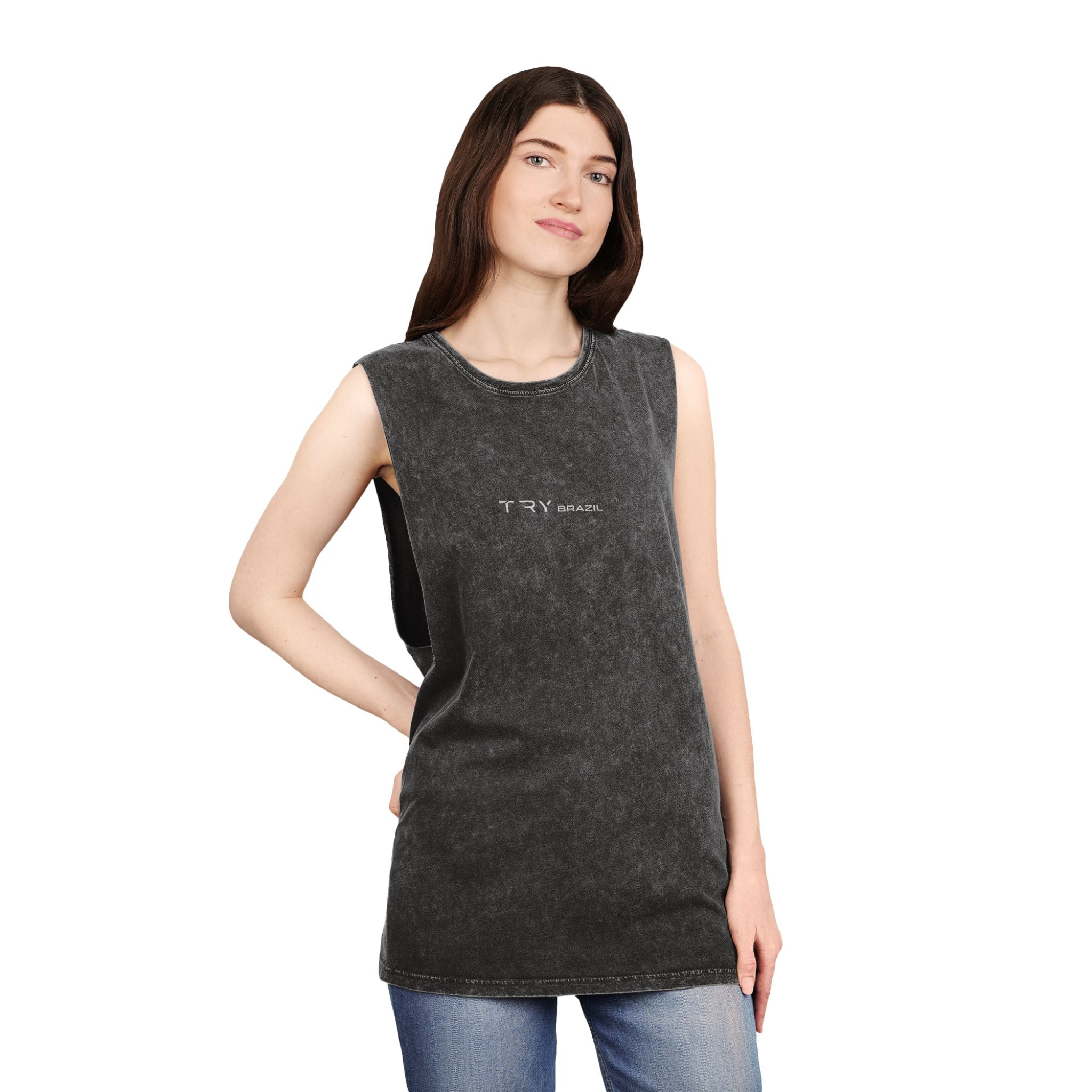 Try Harder Stonewash Tank Top-TRY Brazil