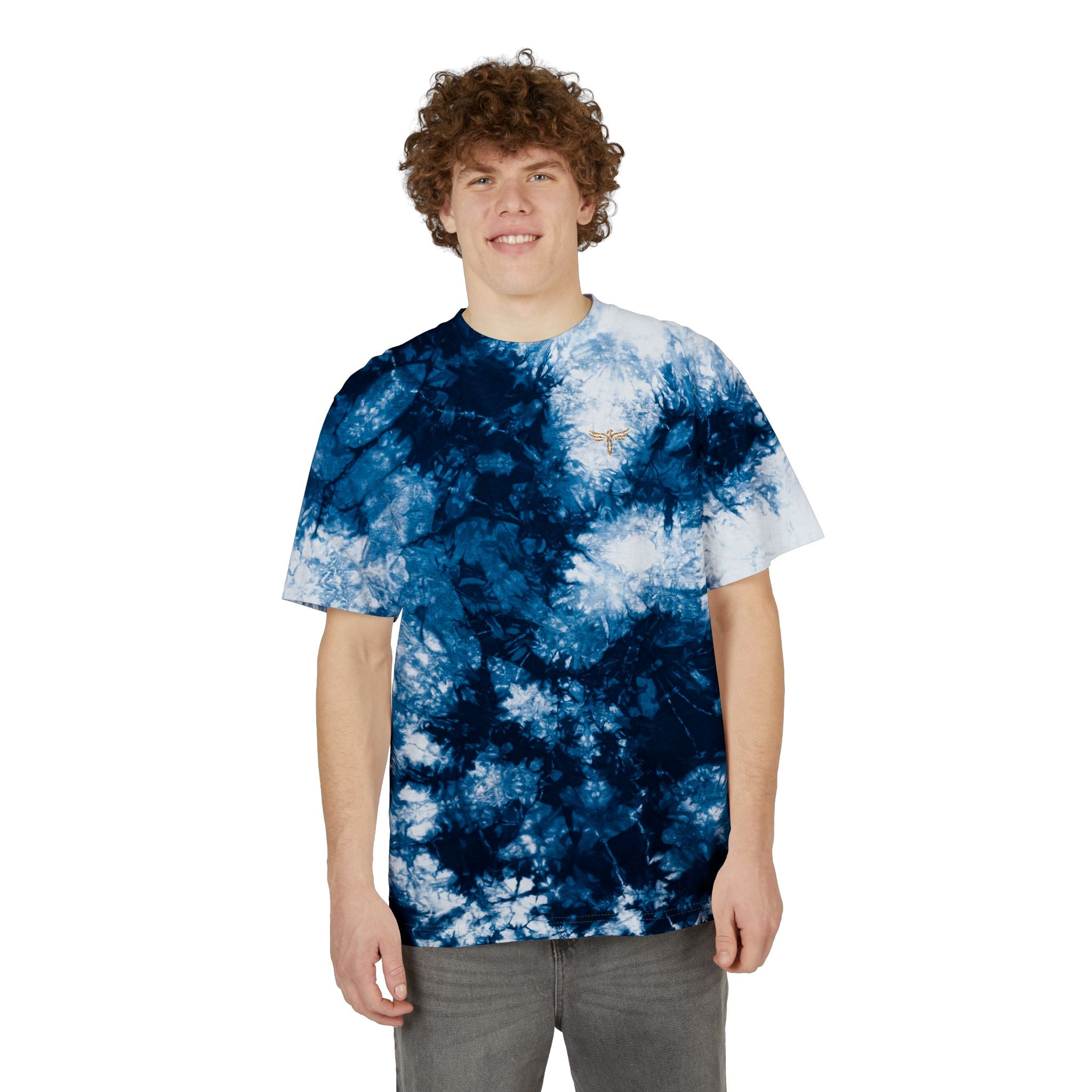 Tie-Dye Embroidered Tee — Oversized Black & White Spiral Shirt-TRY Brazil