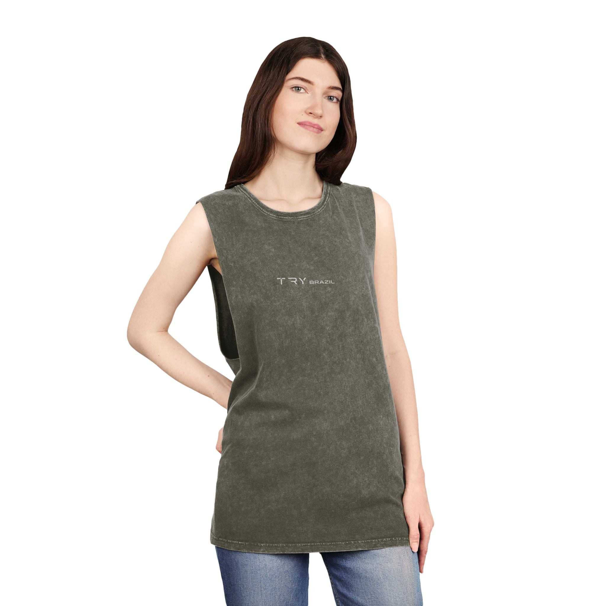 Try Harder Stonewash Tank Top-TRY Brazil